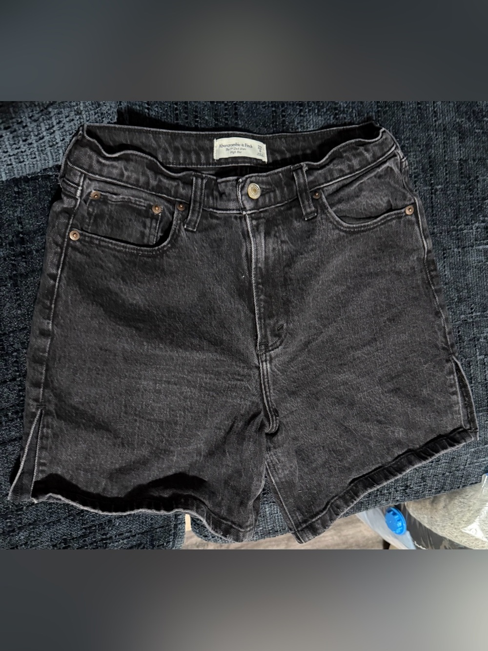 Abercrombie & Fitch Washed Black Denim Shorts